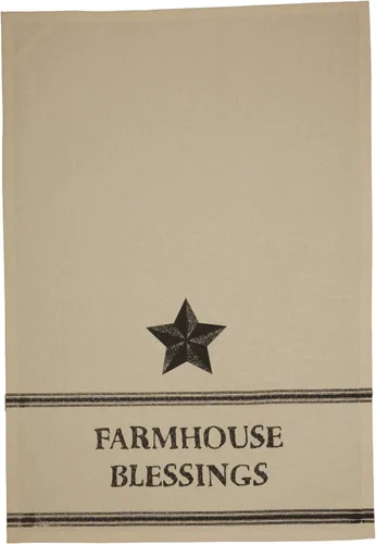 Miniatura 3 de VHC Brands Farmhouse Star Country Life Blessings - Juego de 2 toallas de cocina con patrón de muselina de algodón primitivo para Acción de Gracias