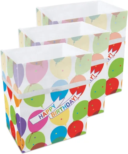 Clean Cubes Botes de basura desechables de 13 galones (paquete de 3) con bolsas bajas, contenedores plegables de basura y reciclaje para fiestas,