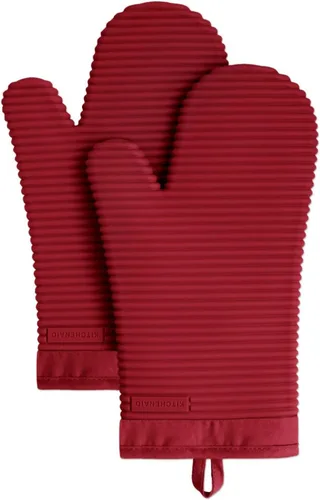 Miniatura 19 de KITCHENAID Juego de 2 guantes de horno de silicona suave acanalados, 7.5 x 13 pulgadas, color pistacho