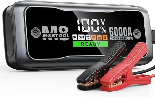 Miniatura 11 de MOSTOOL M6 4000A Arrancador con pantalla HD inteligente, paquete de arranque portátil de 12V y refuerzo de batería de coche con carga rápida