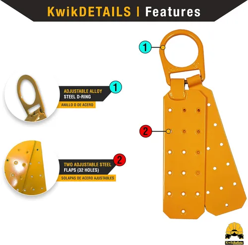 Miniatura 5 de KwikSafety - Charlotte, NC - Kit TSUNAMI [cuerda trenzada de alta calidad] Línea de vida vertical, arnés de seguridad de anillo 1-D, cordón ligero