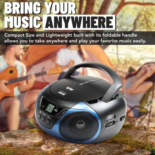 Miniatura 3 de Tyler - Reproductor de CD Boombox portátil, radio AM/FM Combo, reproductores de CD de Boom Box dinámicos para estéreo portátil