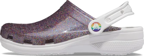 Crocs Zuecos clásicos brillantes unisex para adultos, zapatos metálicos y con purpurina