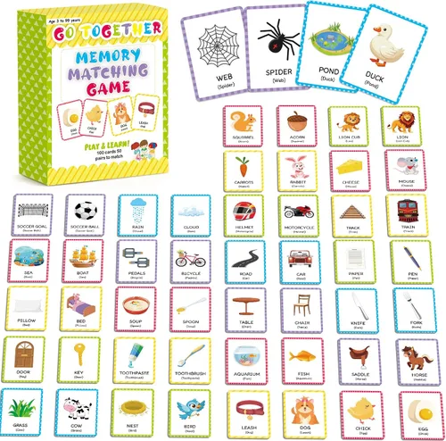 Miniatura 24 de gisgfim 50 pares de banderas de juego de memoria de Estados Unidos de concentración tarjeta de memoria educativas, juegos de geografía, juego