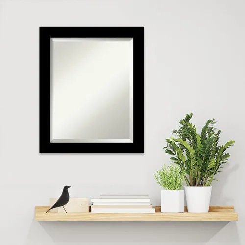 Miniatura 5 de Amanti Art Espejo de pared negro de 24 x 20 pulgadas, espejo de baño rectangular negro cepillado para decoración de pared de sala de estar, marco