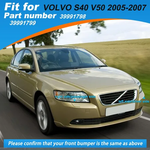 Miniatura 3 de Tapa de boquilla para limpiaparabrisas delantero para Volvo S40 V50 2005 2006 2007 39991798 39991799 (negro, lado izquierdo del conductor)