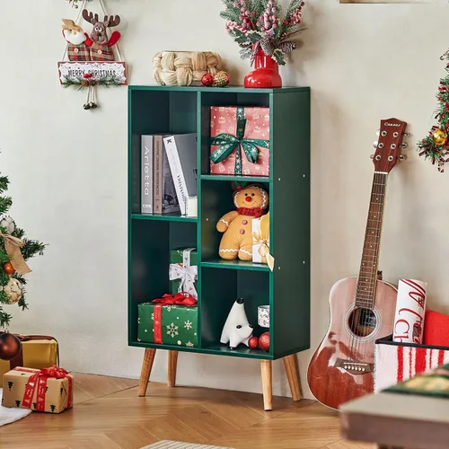 Miniatura 72 de LEYAOYAO Estantería de 5 cubos de 3 niveles con patas, estante negro menta para libros para niños, bonito organizador de almacenamiento, estantes