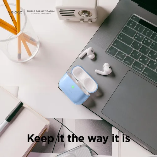 Miniatura 3 de elago Funda transparente compatible con AirPods Pro de 2ª generación, compatible con AirPods Pro 2, funda protectora, a prueba de golpes, carga Azul