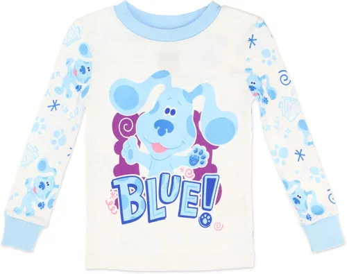 Miniatura 2 de Blues Clues Pijama de algodón para niños conjunto de ropa de dormir de 2 piezas con pantuflas Cozeez a juego talla 2 a 5 para niños pequeños