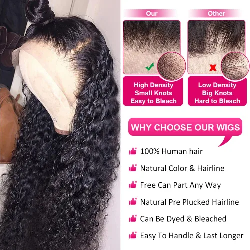 Miniatura 4 de Wingirl - Pelucas de cabello humano con malla frontal transparente HD de 13 x 4, densidad del 180 %, pre-sacado con pelo de bebé, sin pegamento, 13