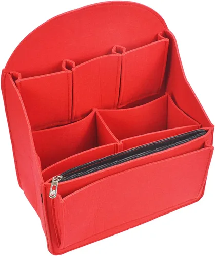Miniatura 7 de Organizador de mochila de fieltro, organizador de bolso para hombres y mujeres, mochila mochila bolso de hombro (rojo, grande)