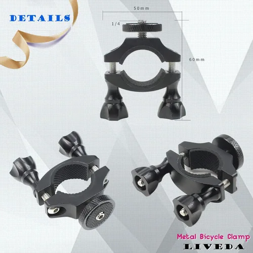 Miniatura 2 de Niewalda Soporte de cámara de bicicleta para bicicleta de montaña/cámara de acción de motocicleta, soporte de bicicleta compatible con cámara