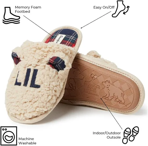 Miniatura 4 de Dearfoams Pantuflas unisex de la colección familiar Lil & Baby Bear
