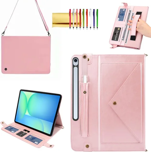 Miniatura 65 de Bolso Funda para Samsung Galaxy Tab S10 FE/S9 FE 10.9"/S9/S8/S7 11", Techcircle Folio con Soporte Cruzado, Billetera con Ranura para Lápiz S Pen