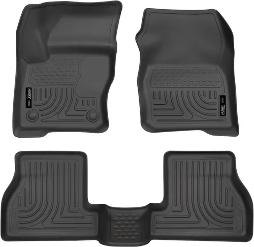 Husky Liners Alfombrillas Weatherbeater | Para Ford Focus 2012-2015 | Delanteras y segunda fila, 3 piezas, color negro - 98771