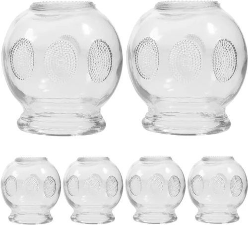 FOMIYES Juego de 6 vasos de cristal para terapia de ventosas de vidrio duradero para uso doméstico, terapia de masaje y recuperación muscular