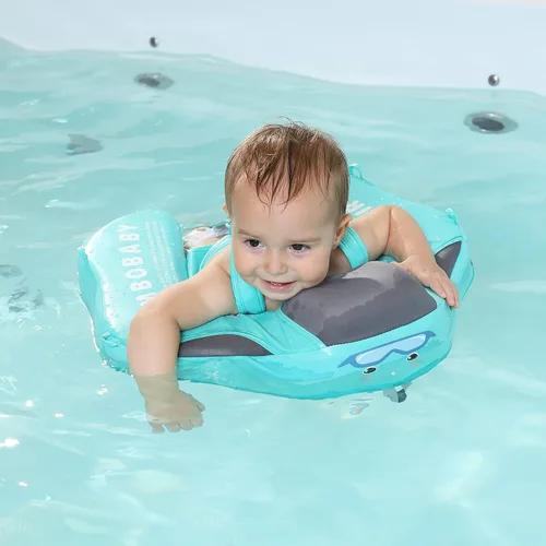 Miniatura 8 de Mambobaby Flotador con Cola Flotador de natación para bebé con toldo, entrenador de natación para bebés, entrenador de natación sólido, flotador