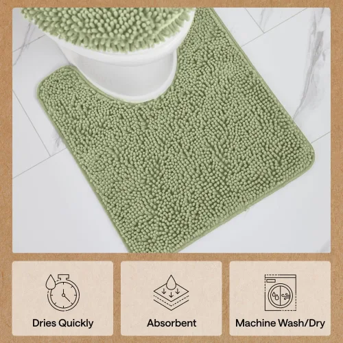 Miniatura 25 de Gorilla Grip - Tapete de baño de felpilla gruesa, suave y absorbente, secado rápido, de microfibra, con reverso de caucho, para piso de ducha, Nube