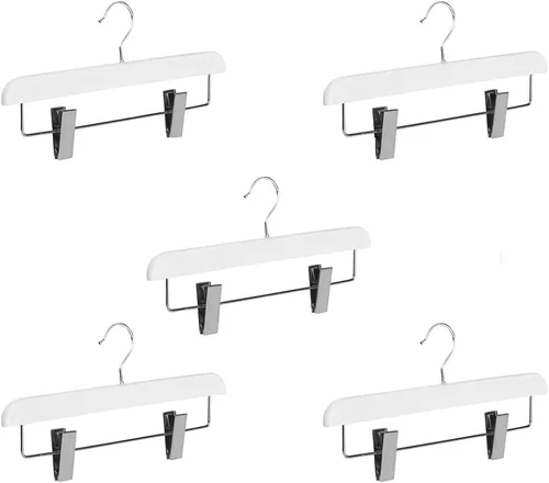 Miniatura 18 de Abs - Perchas de plástico para pantalones, perfectas para faldas, pantalones, pantalones de vestir, jeans y más, juego de 5 unidades, color dorado