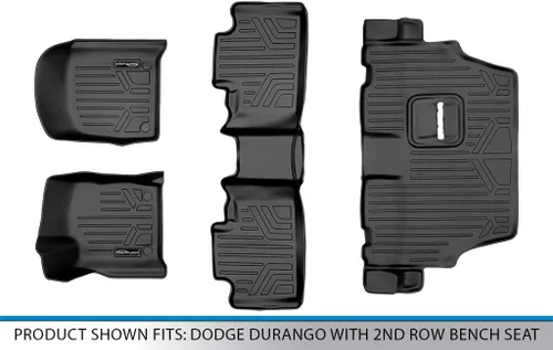 Miniatura 6 de SMARTLINER Juego de tapetes de piso de ajuste personalizado de 3 filas para Dodge Durango 2016-2025