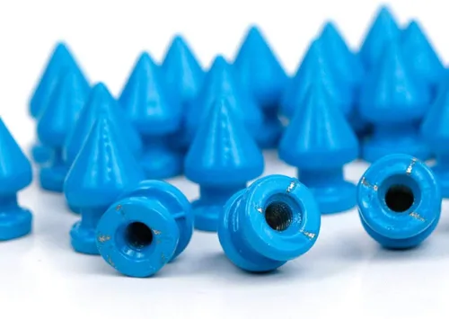 Miniatura 2 de RUBYCA 100 juegos de clavos y tachuelas de metal para árbol de 0.472 in con parte trasera metálica para bricolaje punk, cuero artesanal azul