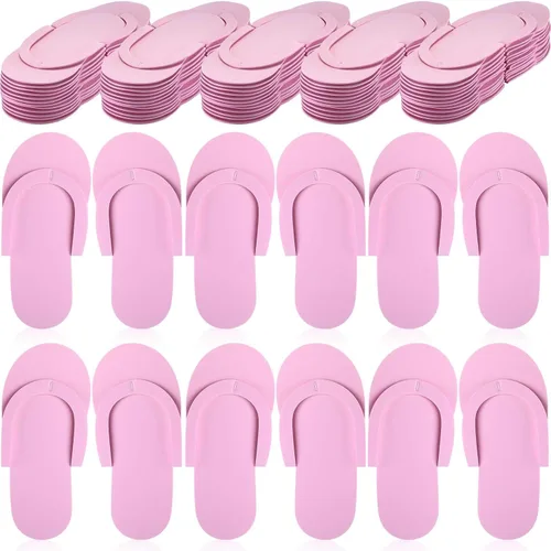 Miniatura 11 de JenPen 60 Pairs Disposable Pedicure Slippers Foam Spa Pedi Flip Flops Bulk Foldable Sandals Shoes for Guest Women Men Salon Spa Hotel Shower Foot