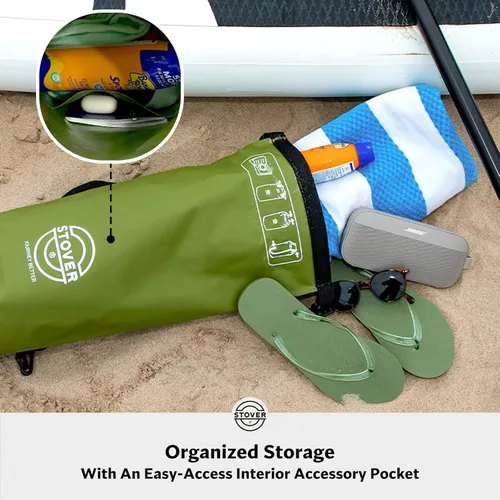 Miniatura 4 de STOVER 5/10/25/30/40/55L Waterproof Dry Bag- Roll-Top Backpack w/Phone Case- Kayaking, Hiking, Camping, Boating- Men/Women 5L Verde