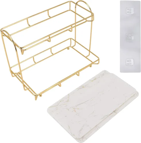 Miniatura 8 de Organizador debajo del fregadero, organizador de baño, estante de almacenamiento de cosméticos de gran capacidad de 2 niveles, estante