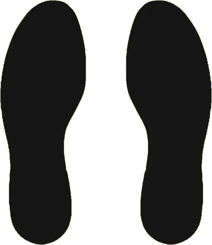 ifloortape Huellas negras de 9.5 pulgadas para organización magra 5S, las marcas del suelo tienen adhesivo industrial resistente con forro extraíble