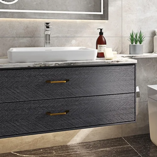Miniatura 3 de Livelynine Papel adhesivo de grano de madera de carbón para encimeras de escritorio, impermeable, autoadhesivo, papel tapiz de mesa de cocina