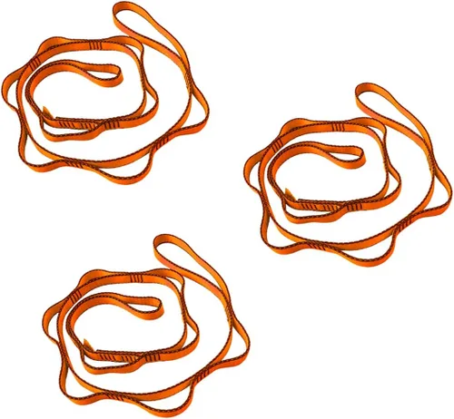 Miniatura 13 de 53 pulgadas de nylon cadenas de margaritas cuerda escalada cordón correas de lazo fuertes eslingas 23 kN aéreo yoga correas