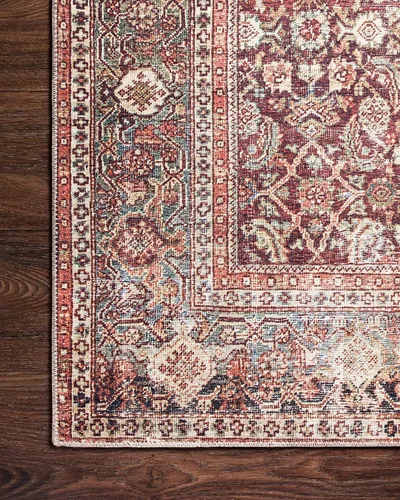 Miniatura 7 de Loloi - Tapete corredor pelo corto sala estar, suave, duradero, colección Layla, estampado envejecido retro, no desprende pelo, fácil limpiar, 13 in