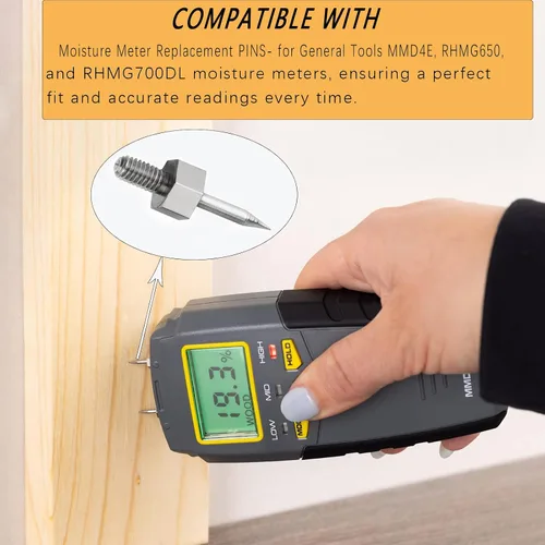 Miniatura 6 de Pasadores de repuesto PIN3 para medidor de humedad de rosca para General Tools MMD4E, RHMG650 y RHMG700DL accesorios para medidor de humedad