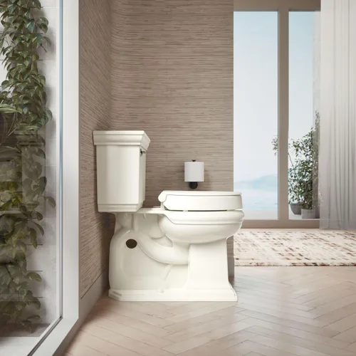 Miniatura 4 de KOHLER 25876-96 Hyten Asiento de inodoro redondo de cierre suave elevado de 3 pulgadas de altura, asiento contorneado con topes Grip-Tight, herrajes