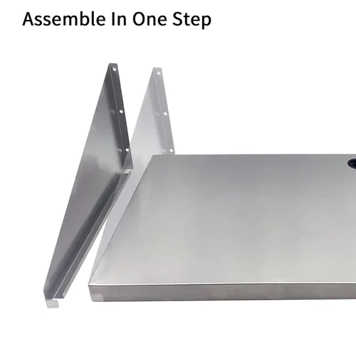 Miniatura 8 de Estante de Acero Inoxidable para Microondas, 15"x20" 180 lb Estante Flotante de Metal para Electrodomésticos de Servicio Pesado con Montaje