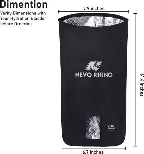 Miniatura 7 de N NEVO RHINO 2 bolsas aislantes de vejiga de agua, bolsa protectora para vejigas de hidratación de 2L-3L, funda aislante de vejiga de agua mantiene