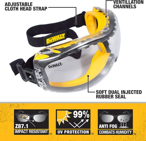Miniatura 5 de DEWALT Amoladora de iones de litio de 20 V MAX de 4-1/2 pulgadas, solo herramienta con gafas de seguridad (DCG412B y DPG82-11C)