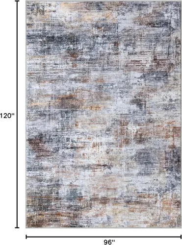 Miniatura 1031 de IOHOUZE Alfombra abstracta lavable de 3 x 12 pies para pasillos, antideslizante para cocina, camino de entrada de lana sintética para interiores