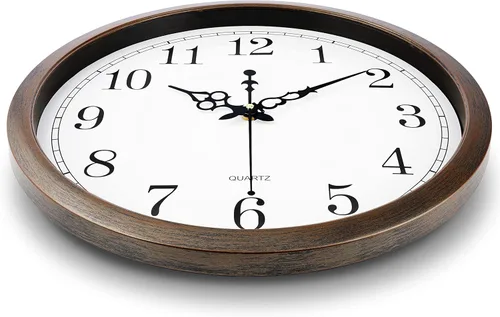 Miniatura 5 de Bernhard Products - Reloj de pared grande, silencioso, movimiento de cuarzo, funciona con pilas, redondo, fácil de leer, decorativo, clásico