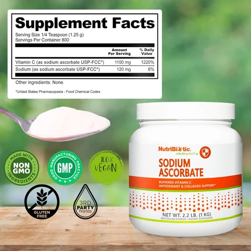 Miniatura 5 de NutriBiotic - Polvo de vitamina C tamponada con ascorbato de sodio, 2.2 libras Vegano, no ácido y más fácil de digerir que el ácido ascórbico