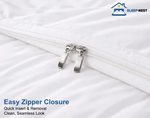 Miniatura 4 de SLEEP-NEST Luxuries - Funda de edredón plisada decorativa, tamaño individual/individual XL, 68 x 90 pulgadas, 3 piezas, con cierre de cremallera