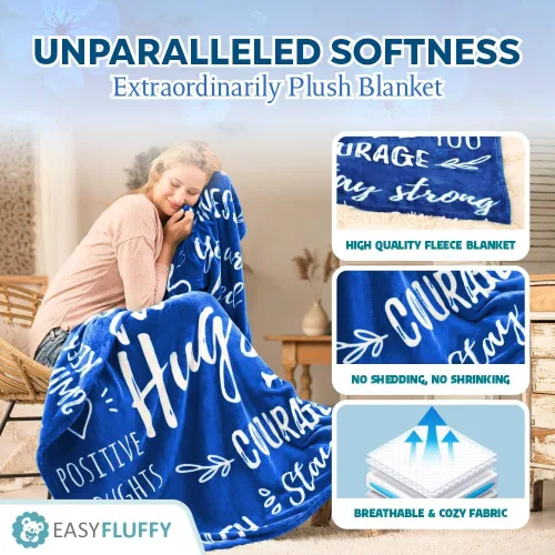 Miniatura 4 de EasyFluffy Manta de Recuperación para Hombres y Mujeres - Manta Curativa Súper Suave con Palabras Inspiradoras - Regalos de Pronta Recuperación