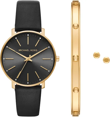 Miniatura 11 de Michael Kors Pyper - Reloj de acero inoxidable para mujer, con correa de acero, cuero o silicona