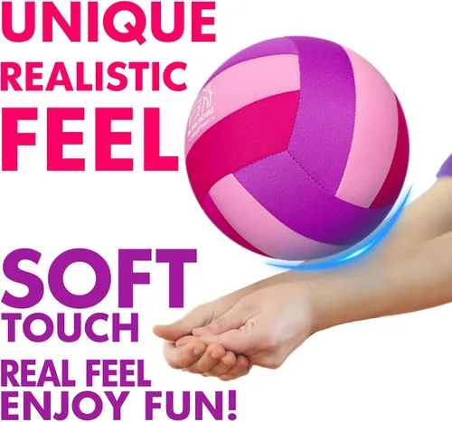 Miniatura 2 de Soft Indoor Volleyballs for Practicing Inside House and Yard, Safe and Silent Volleyball for Girls Boys Kids Youth Beginners Training Birthday Rosa