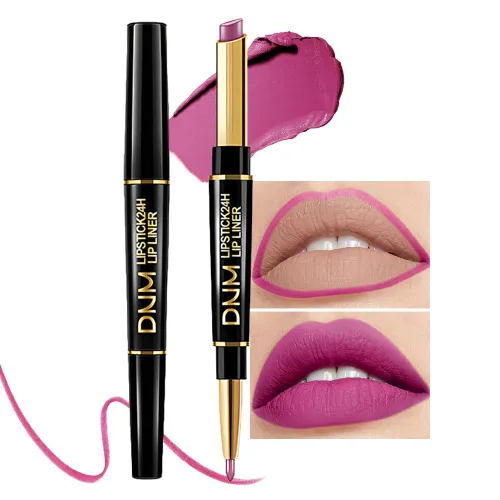 Miniatura 11 de evpct DNM Juego de 3 delineadores de labios y lápices de labios, ciruela morada, malva, rojo vino, para mujer, mate, larga duración de 24 horas