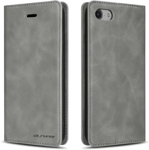 Miniatura 20 de QLTYPRI Funda para iPhone 6 Plus/6S Plus, cubierta de piel PU con tarjetero, funda tipo billetera con solapa magnética y a prueba de golpes - Vino