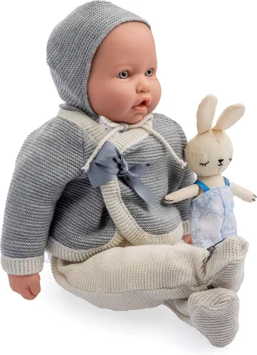 Miniatura 4 de JC Toys La Baby Original Gray Collection Set de regalo Cuerpo suave con peso de 17 pulgadas Fabricado en España Como un bebé real Ojos