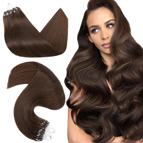 Miniatura 12 de Hairro Micro Loop - Extensiones de cabello humano microenlaces de microperlas de cabello Remy para mujer, reflejos degradados, fusión fría, micro