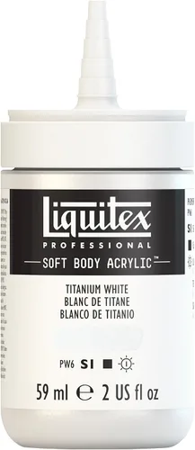 Miniatura 4 de Liquitex Professional Soft Body - Pintura acrílica, botella de 2 onzas (59 ml), blanco titanio Titanio Blanco