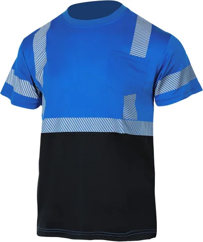 VENDACE Hi Vis Camisetas de seguridad reflectantes para hombres ANSI Clase 1 Camiseta de trabajo de construcción de alta visibilidad (azul rey, L)